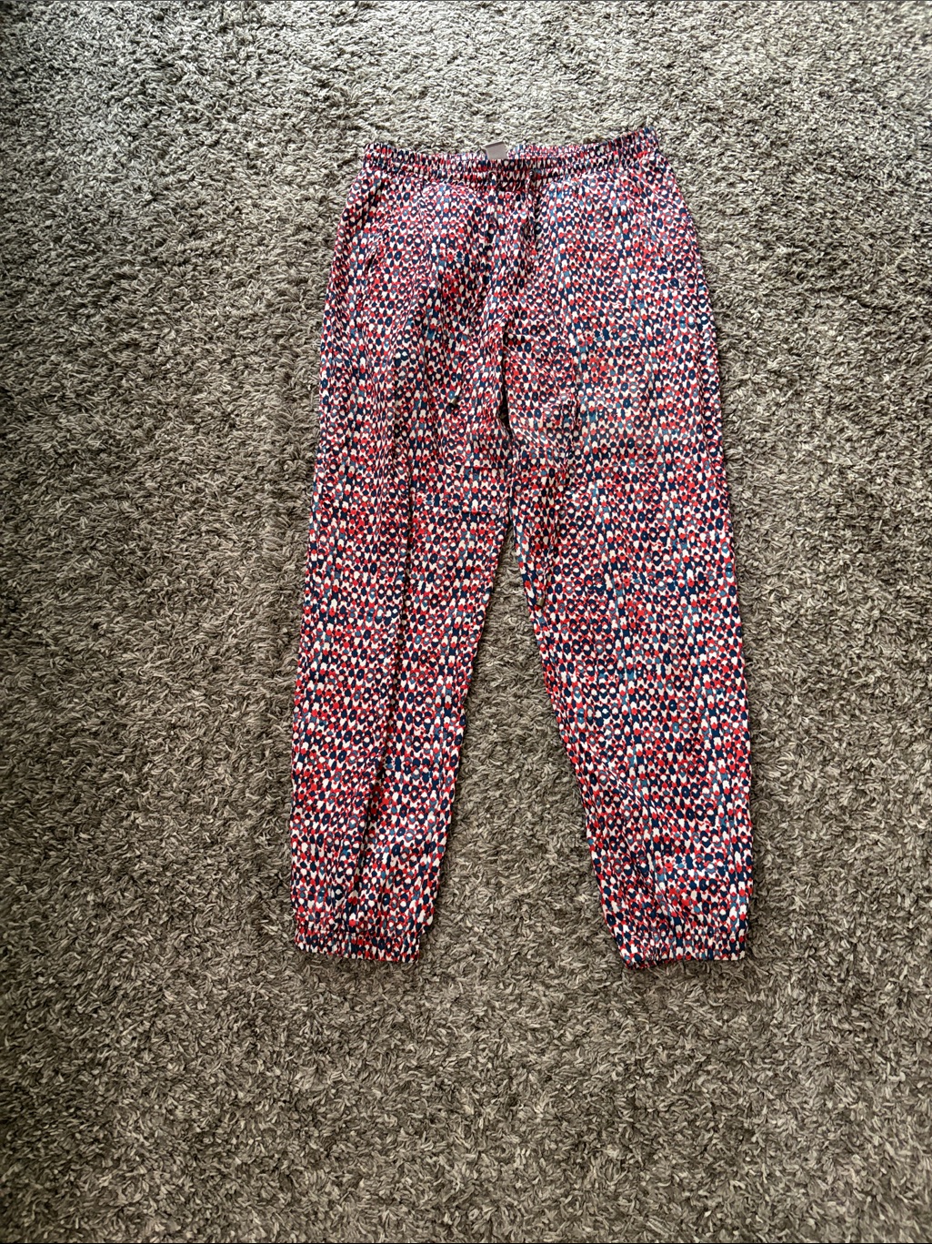 Forever 21 Red, Navy & White Patterned Capris